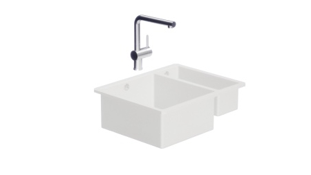 sink - SUBLINE 350/150-U Crystal White Glossy