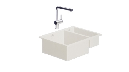 sink - SUBLINE 350/150-U Magnolia Glossy