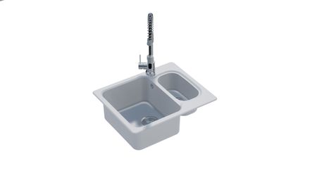 sink - Nova 6 - 615x500 - velký dřez vlevo - White