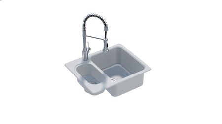 sink - Nova 6 - 615x500 - velký dřez vpravo - White